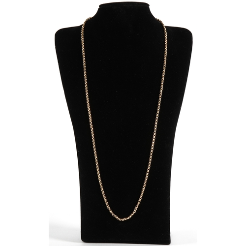 103 - 9ct gold belcher chain necklace, 15g