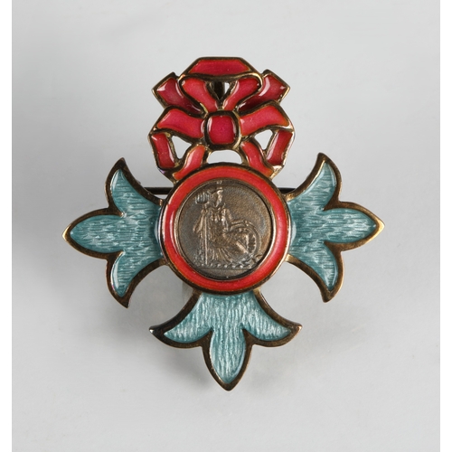 63 - Silver British Empire brooch enamelled pink and blue, 'For God and the Empire', Norman Grant, Edinbu... 