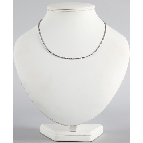 64 - 18K white gold twist chain necklace, 9.2g