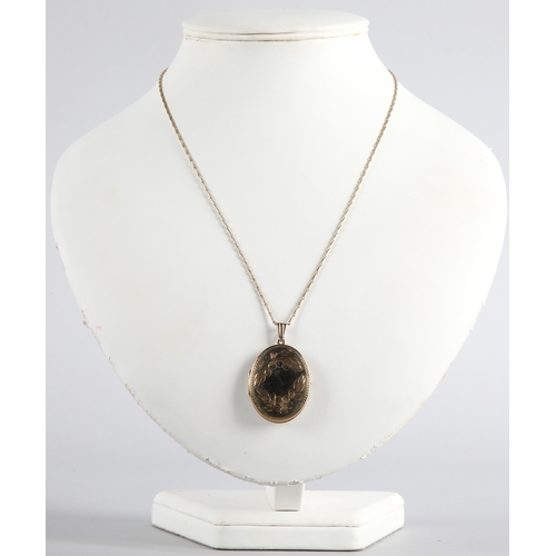 71 - 9ct gold locket and chain, gross weight 9.8g