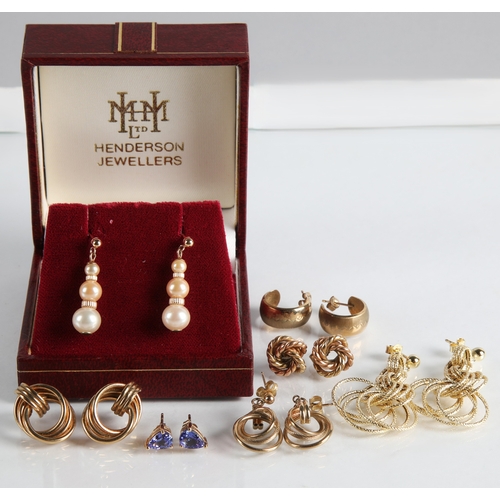 79 - 9ct gold earrings, gross weight approx. 15.5g