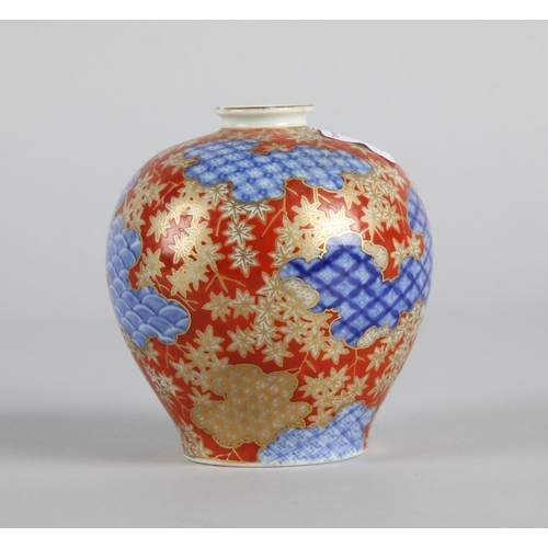 9 - Small Japanese Fukagawa Seiji vase, 9cm h