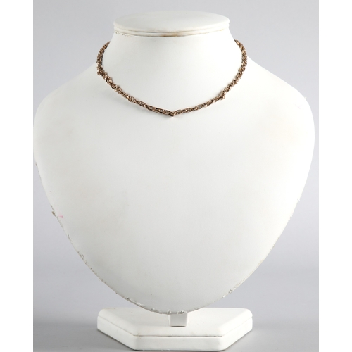 99 - Antique 9ct gold chain with base metal clasp, gross weight 9g