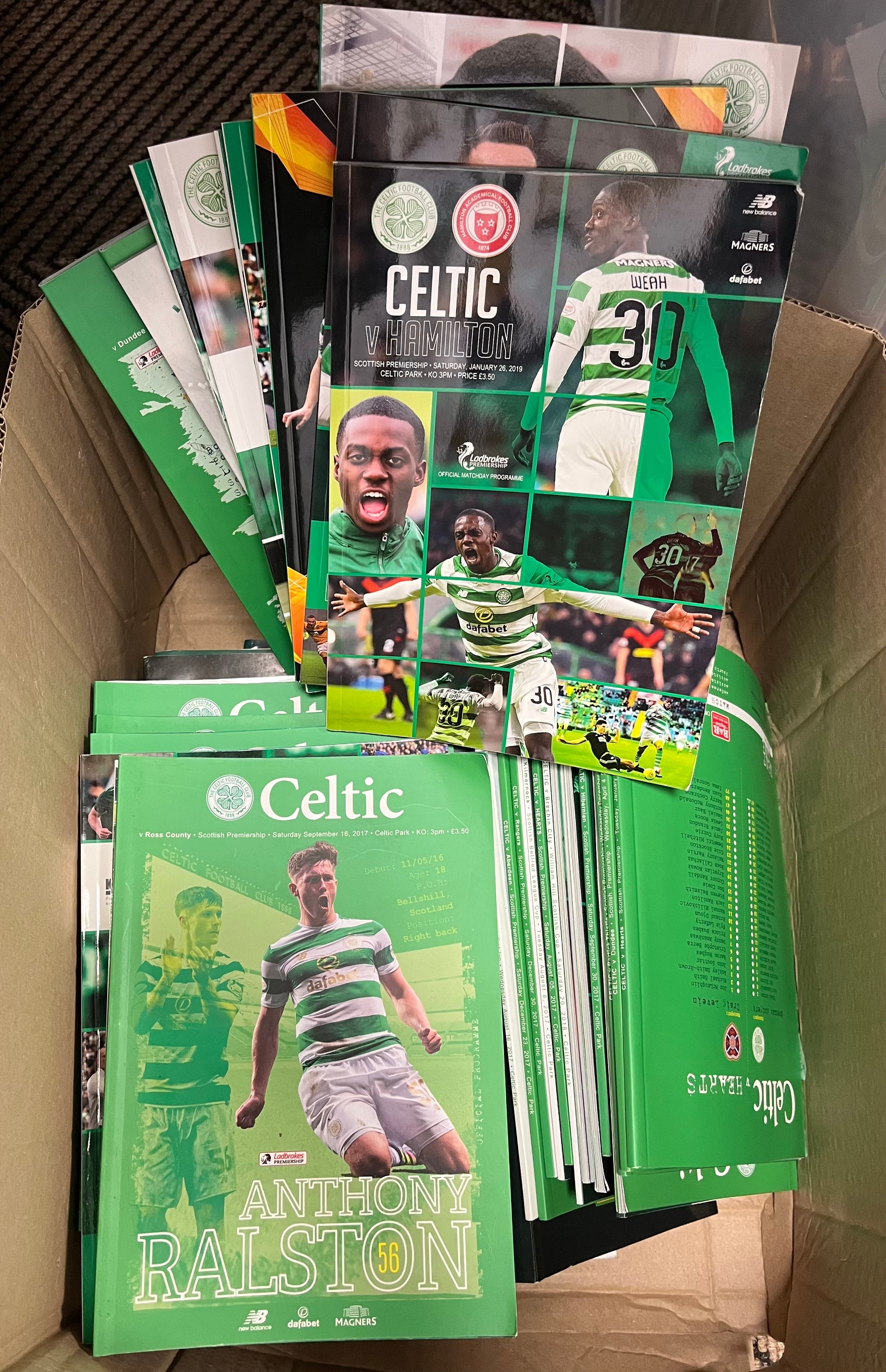 Collection of Celtic Football Club matchday programmes.