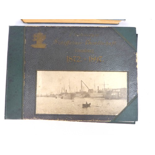 59 - FLENSBURGER SCHIFFSBAU-GESELLSCHAFT.  1872-1897 commemorative vol. with col. charts, plan & diag... 