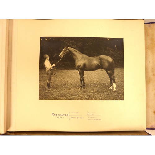 49 - Album - Thoroughbred Horses. A fine oblong quarto album in purple morocco for Asprey & outer box... 