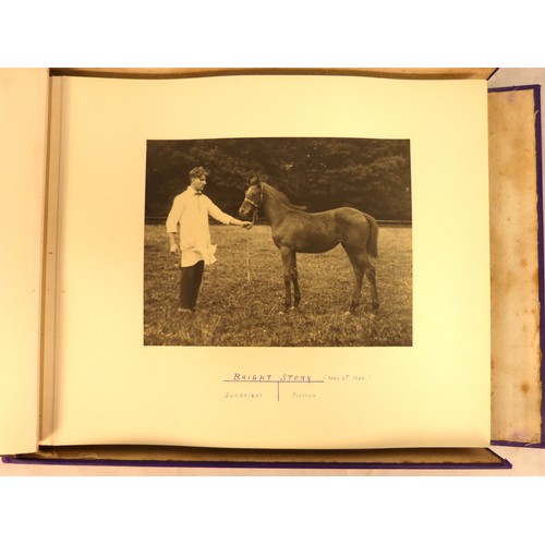49 - Album - Thoroughbred Horses. A fine oblong quarto album in purple morocco for Asprey & outer box... 