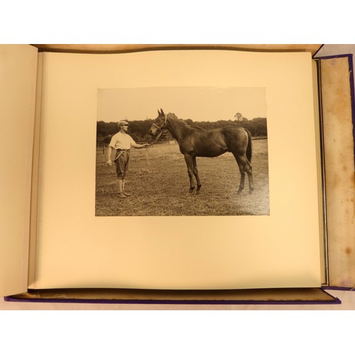 49 - Album - Thoroughbred Horses. A fine oblong quarto album in purple morocco for Asprey & outer box... 