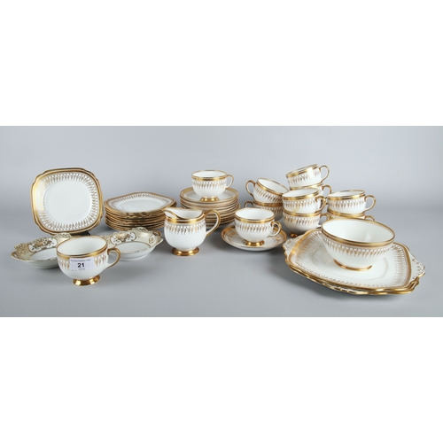21 - Royal Albert gold patterned tea service.