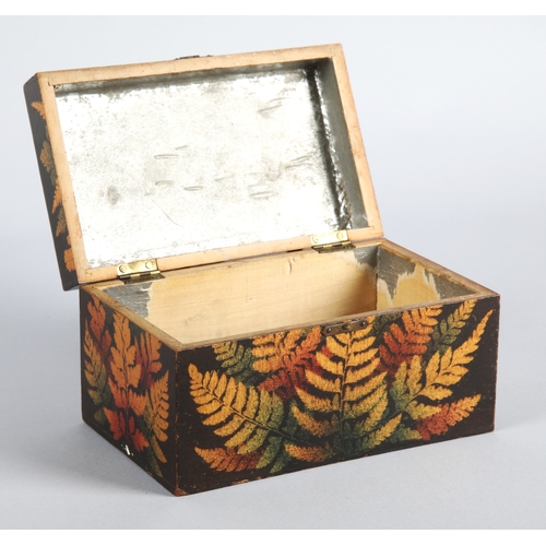 28 - Mauchline 'Fernware' box, 15cm w.