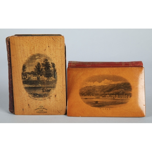 33 - Five Mauchline Ware binded books and albums (5).