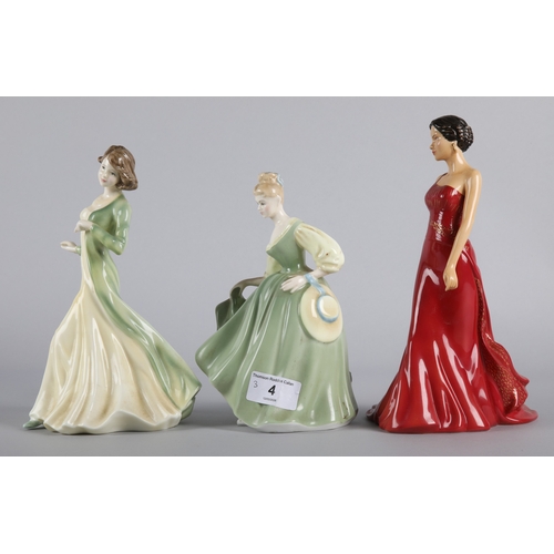 4 - Three Royal Doulton figures to include Fair Lady HN2193, Alicia HN5014, and Hayley HN4556 (3)
