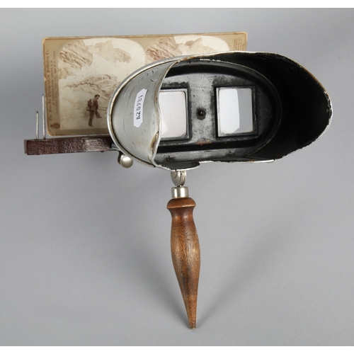 42 - Antique stereoscope with collection of photo cards