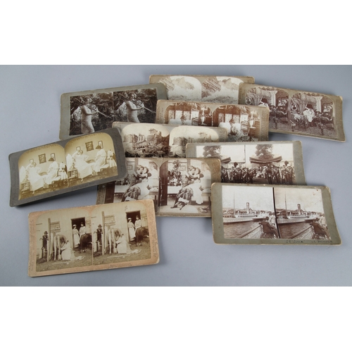42 - Antique stereoscope with collection of photo cards
