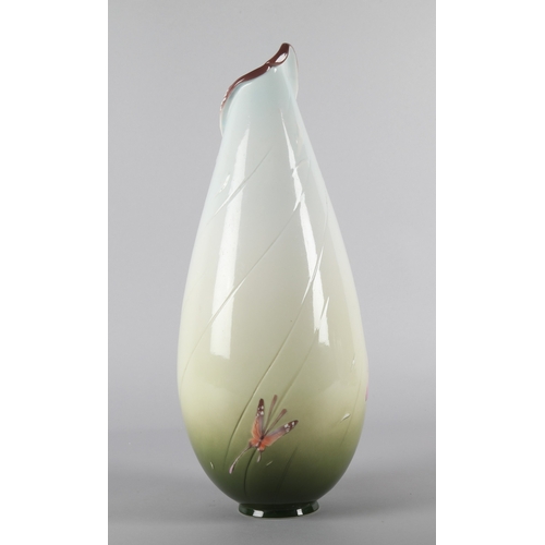 45 - Franz Porcelain Butterfly vase, stands 39cm h.