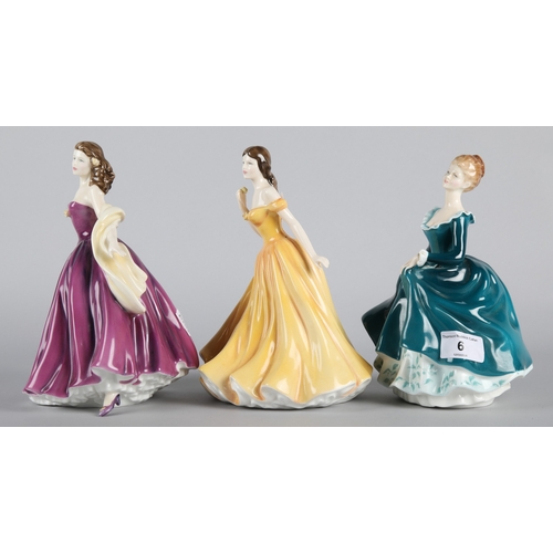 6 - Three Royal Doulton figures to include Janine HN2461, Elizabeth HN4426, and Special Celebration HN42... 