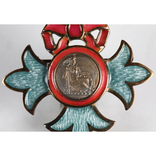 63 - Silver British Empire brooch enamelled pink and blue, 'For God and the Empire', Norman Grant, Edinbu... 