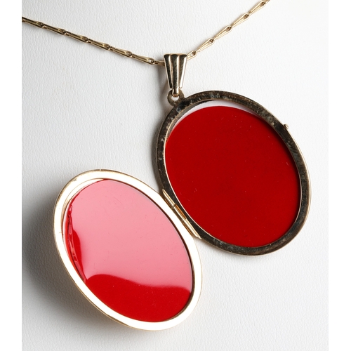 71 - 9ct gold locket and chain, gross weight 9.8g