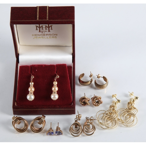 79 - 9ct gold earrings, gross weight approx. 15.5g