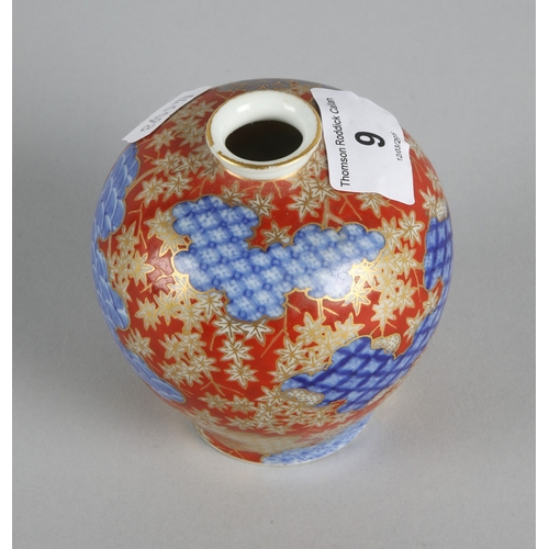 9 - Small Japanese Fukagawa Seiji vase, 9cm h