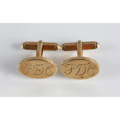 115 - Pair 9ct gold cufflinks, gross weight 10.8g