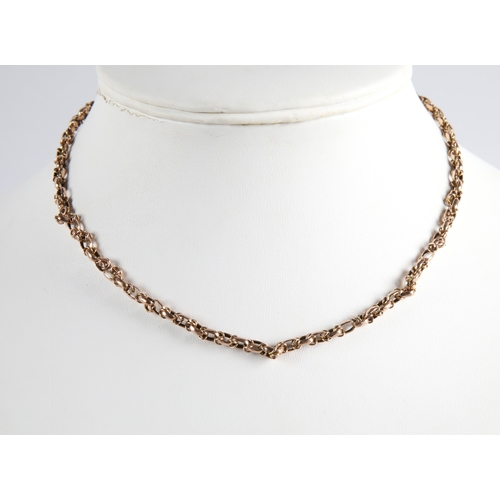 99 - Antique 9ct gold chain with base metal clasp, gross weight 9g