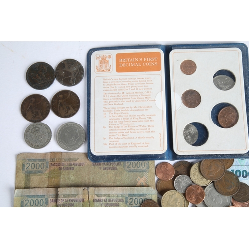 51A - Assorted wold coins and bank notes