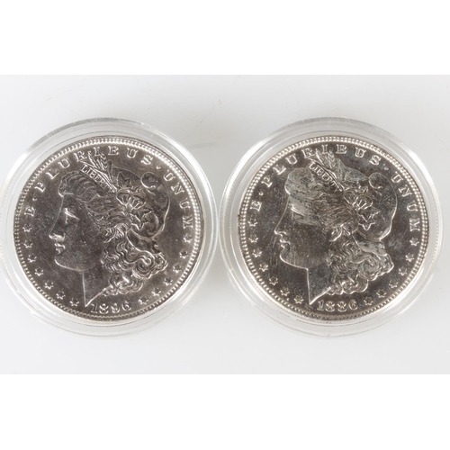 1512 - UNITED STATES OF AMERICA USA Morgan dollars 1886 EF and 1896 EF, 53g gross. (2)