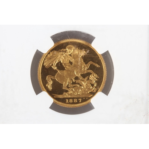 1653 - UNITED KINGDOM Queen Victoria (1837-1901) gold sovereign 1887, Jubilee bust, S3866. Slabbed by NGC 4... 
