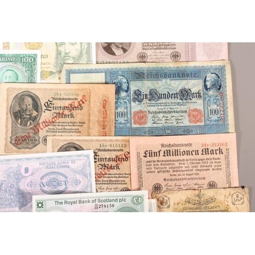 German banknotes to include 100 mark banknote 21st April 1910, 100,000 ...