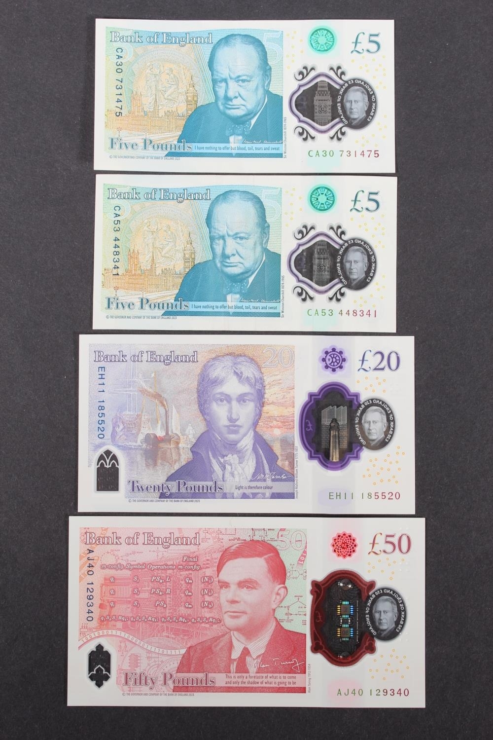 BANK OF ENGLAND King Charles III Sarah John polymer banknotes to ...