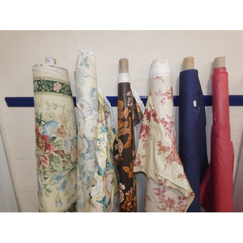 100 - Six rolls of cotton and other fabric to include rolls designed by A.Ramm, Jonelle etc.&nbsp;