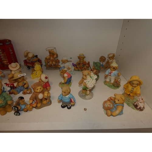 105 - Shelf lot of assorted Cherished Teddies.