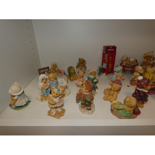 105 - Shelf lot of assorted Cherished Teddies.