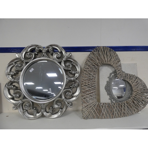 117 - Two contemporary wall mirrors and frame. (3)