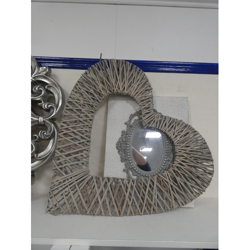 117 - Two contemporary wall mirrors and frame. (3)