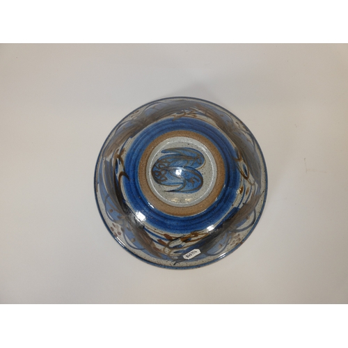 131 - Jane PerrymanStudio pottery abstract bowl, signed RG and dated 89 to underside.... 