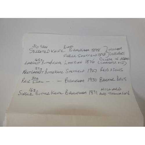 141 - Four Victorian and later silver butter knifes to include examples by William Davenport 1898, George ... 