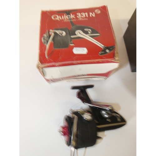 149 - Group of four fishing reels to include Condex, The Landex, Delta 3, The Olympic reel, with three oth... 