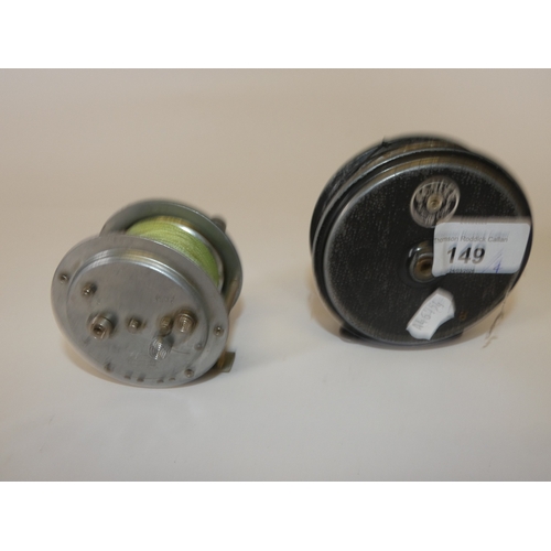 149 - Group of four fishing reels to include Condex, The Landex, Delta 3, The Olympic reel, with three oth... 