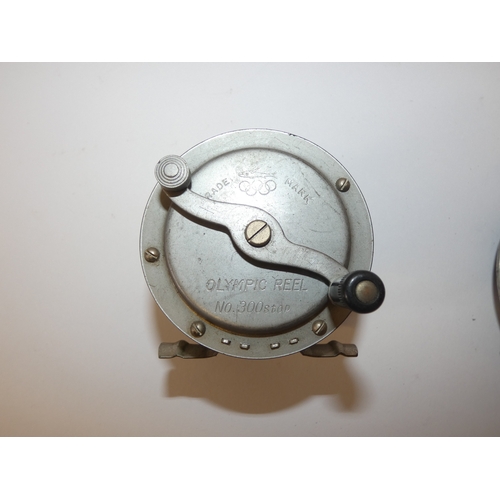 149 - Group of four fishing reels to include Condex, The Landex, Delta 3, The Olympic reel, with three oth... 