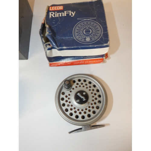 149 - Group of four fishing reels to include Condex, The Landex, Delta 3, The Olympic reel, with three oth... 