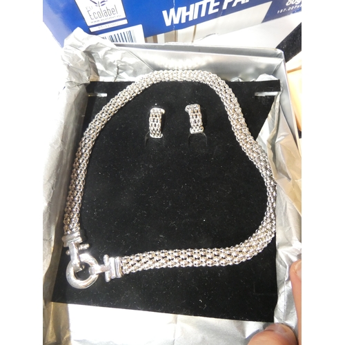 158 - Two boxes of costume jewellery and curios to include Parker and Papermate pens, boxed earrings, broo... 