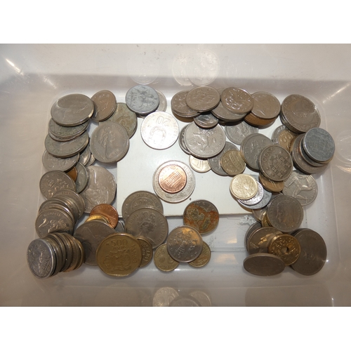 160 - Box of stamps and coinage to include pre and post decimal British and Foreign coins, 1987 United Kin... 