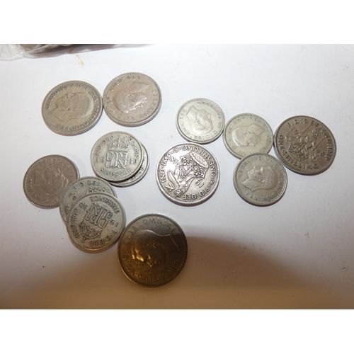 166 - Collection of United Kingdom part silver George V threepences and shillings, circa 1930s and later.