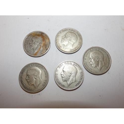 169 - Five George V 500 grade silver florins, 1928, two 1929, 1930 and 1933.