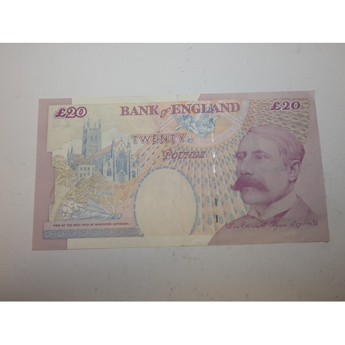 171 - Bank of England &pound;20 banknote, E. Restyle and Elgar, Lowther, BH22.
