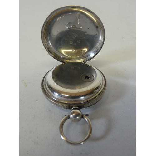 176 - Late Victorian 925 silver cased open face fusee keywind pocket watch, named to the dial for Jas McSk... 