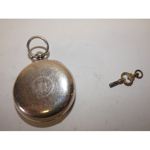 176 - Late Victorian 925 silver cased open face fusee keywind pocket watch, named to the dial for Jas McSk... 