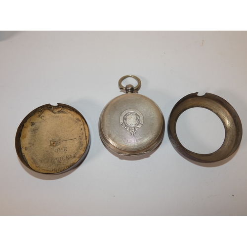 179 - Victorian silver cased pocket watch in outer case and another Victorian silver cased pocket watch (f... 